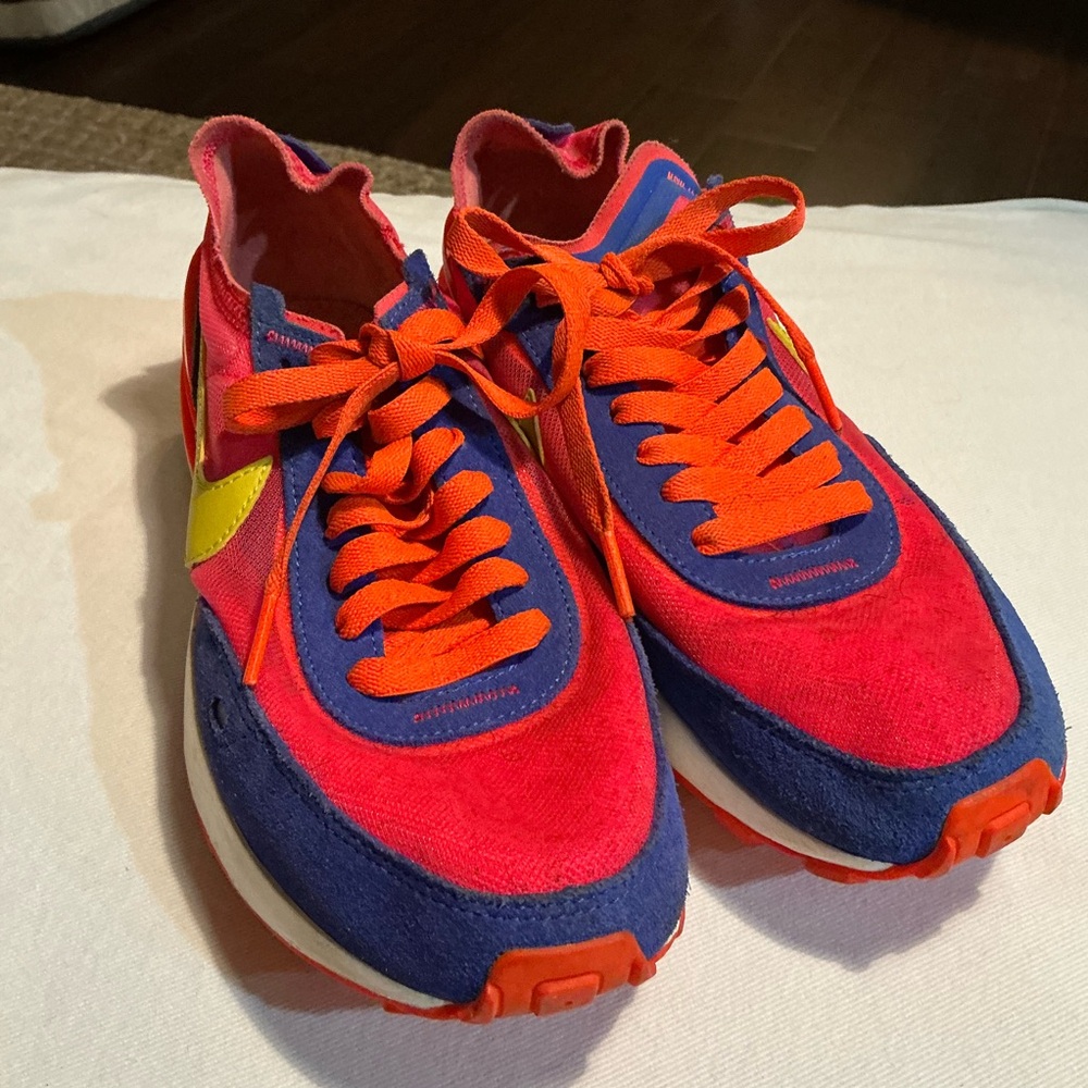Nike Waffle Racer 2X Women’s 7.5 Red Blue Yellow DC2533-400 Retro Sneaker